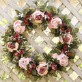 Floral Wreath, Artificial Peony Wreath, 15''-16'' Front Door Decorations Wall Decor