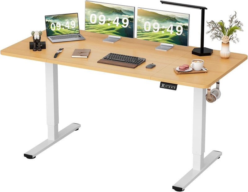 Furmax Office Standing Desk with Height Adjustable Metal Legs, Carbon