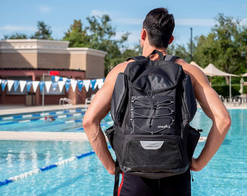 Athletico Swim Backpack - Swim Bag with Wet & Dry Compartments for Swimming, Beach, Camping - Pool Bags with Laptop Sleeve