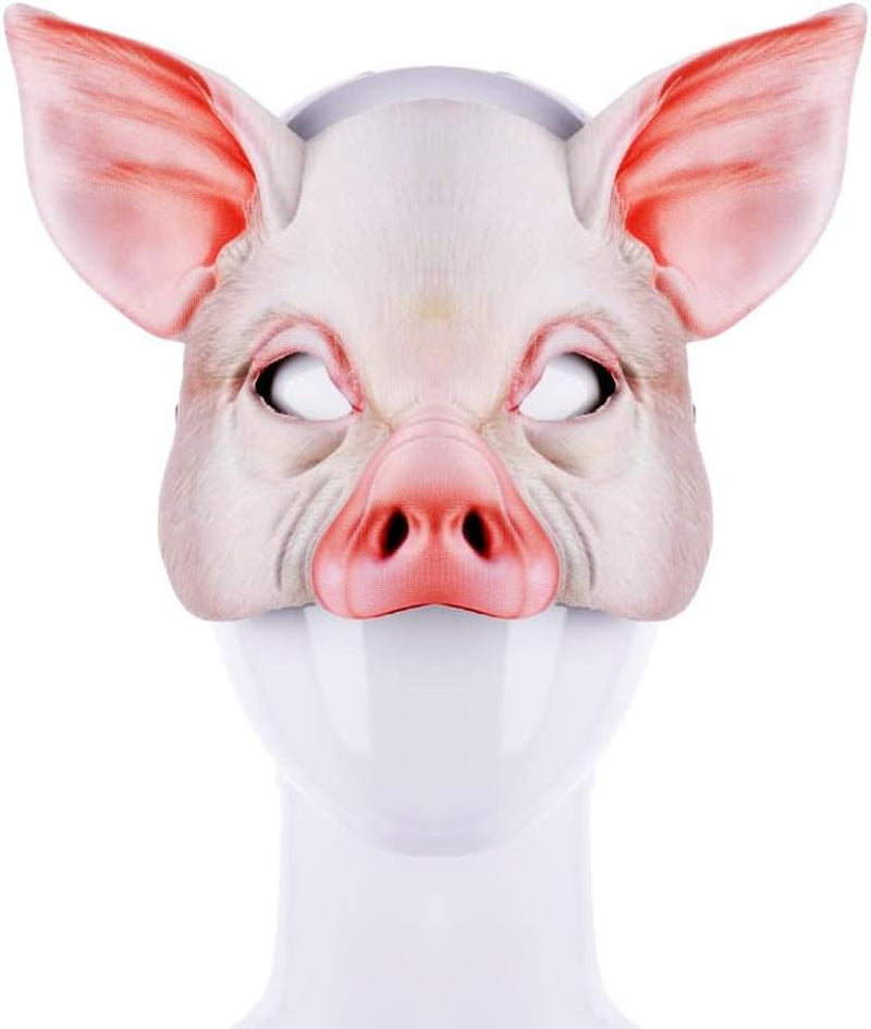 1Pcs Halloween Half Face Animal Mask Pig Mask Horror Pig Mask for Halloween Costume Party Cosplay Props