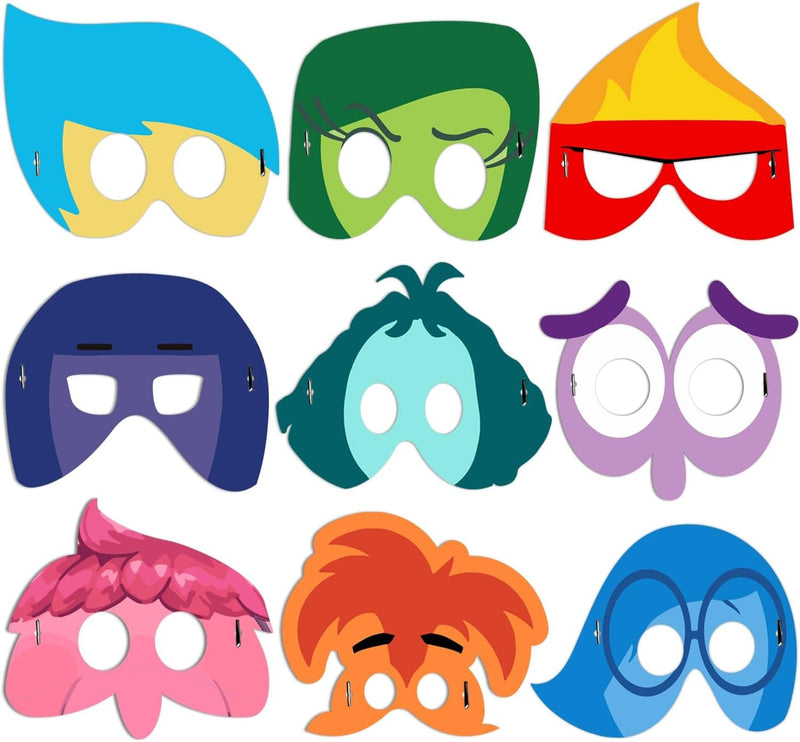 18Pcs inside Mask Birthday Party Decorations, Party Favors for Dress up Masks Photo Booth Prop Cute Character Cosplay Birthda Party Supplies