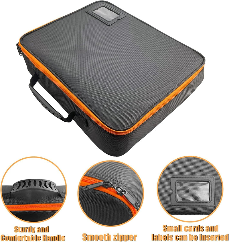 Extra Large Hard Tool Battery Carrying Case Fits for Dewalt/Milwaukee/Makita 20V/60V/12V/18Vbattery & Charger, Portable Power Tool Box Storage Bag with Adjustable Dividers for Accessories Organizer