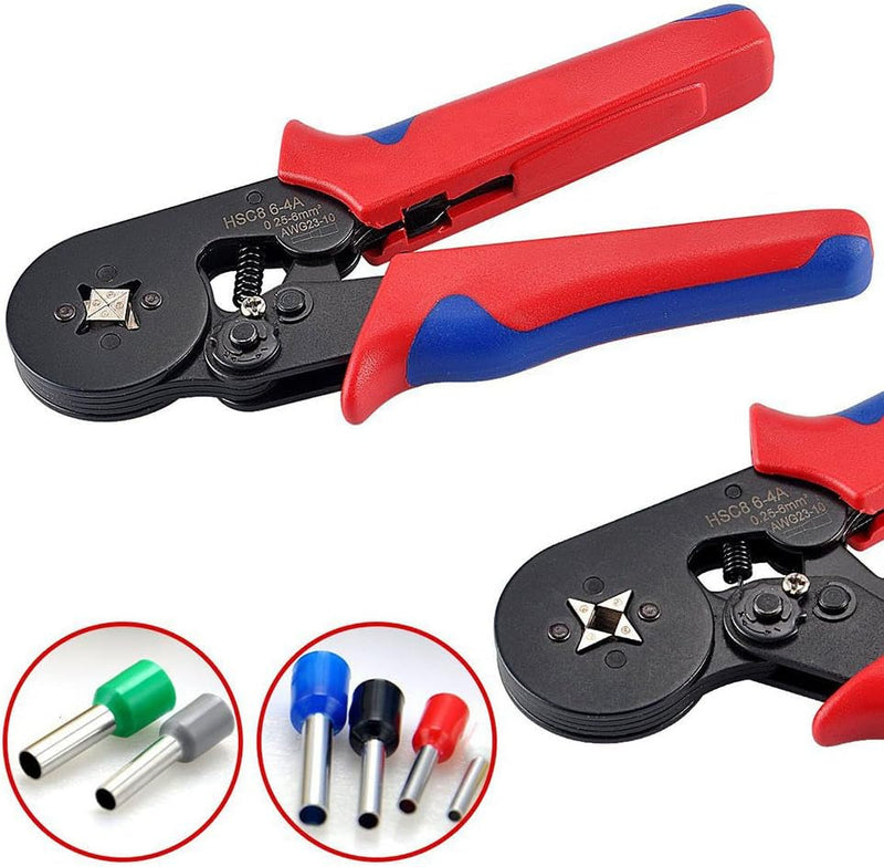 Crimper Tool Kit, Crimp Ferrule Including 800Pcs Insulated Wire Terminals New Hope Store Self Adjusting Crimping Plier Set Tool Guage HSC8 6-4A 0.25-6Mm², 23-10 AWG Red