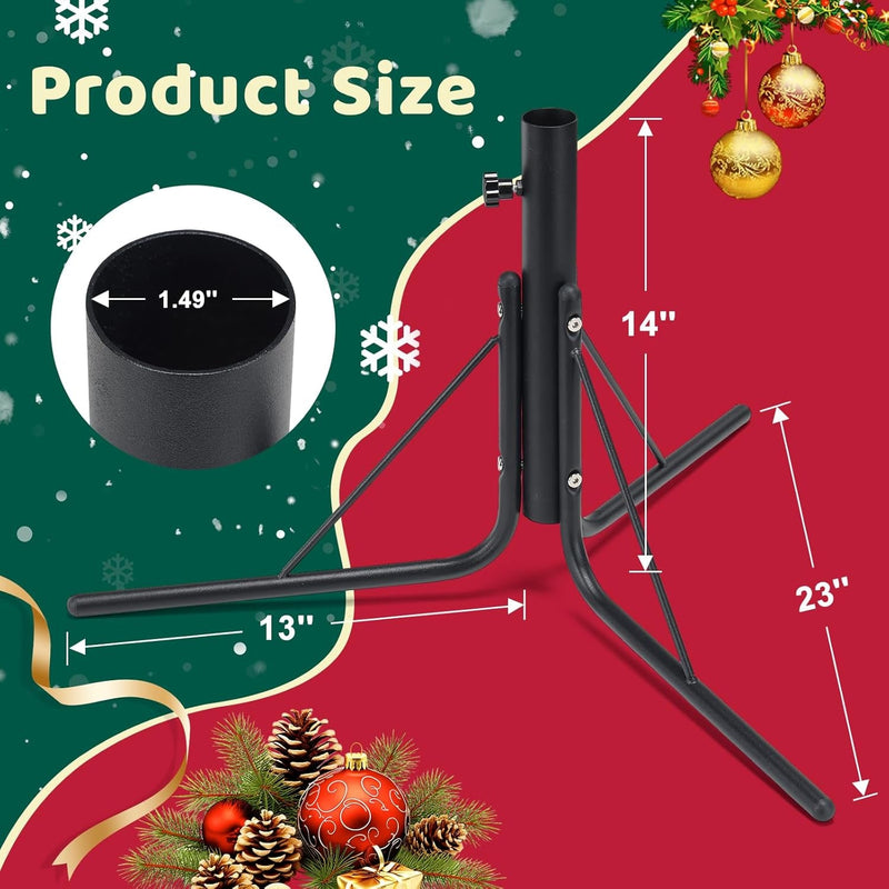 Christmas Tree Stand for Artificial Trees - Suitable for 0.8 to 1.4 Inch Tree Trunks, Providing Stable Support for up to 9 Feet Christmas Trees, Secure Detachable Metal Christmas Tree Base