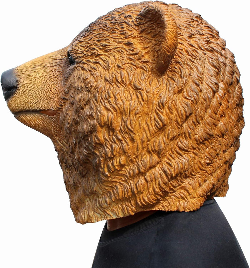 Creepyparty Deluxe Halloween Costume Party Latex Animal Head Mask Brown Bear