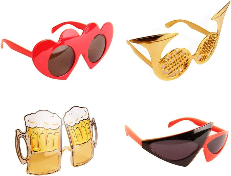 Funny Glasses Party Sunglasses Costume Sunglasses Masks,12 Pack Cool Shaped Funny Party Glasses,Photo Booth Props Sunglasses