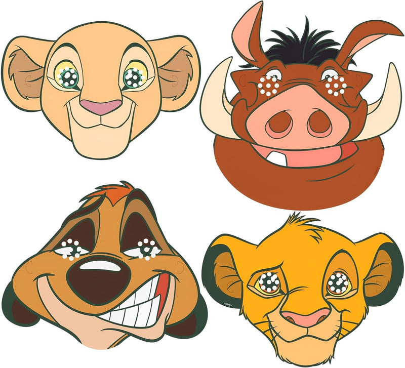 Disney Lion King Party Paper Masks | Assorted Designs | 8 Pcs