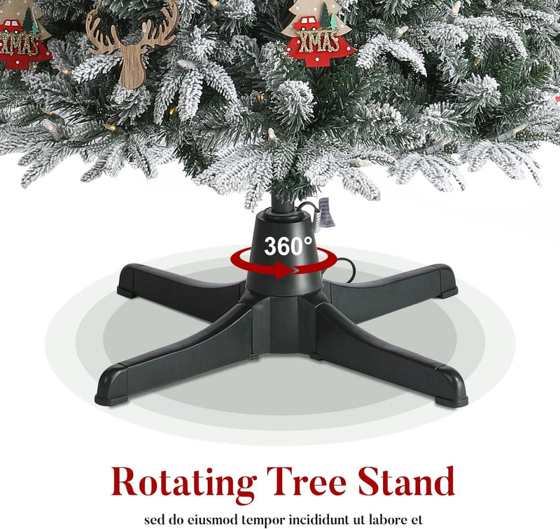 EZCHEER Rotating Christmas Tree Stand, 360-Degree Rotating Adjustable Tree Stand for up to 7.5Ft Tall and 80Lbs, Spinning Christmas Tree Stand with 3 Adjustable Settings