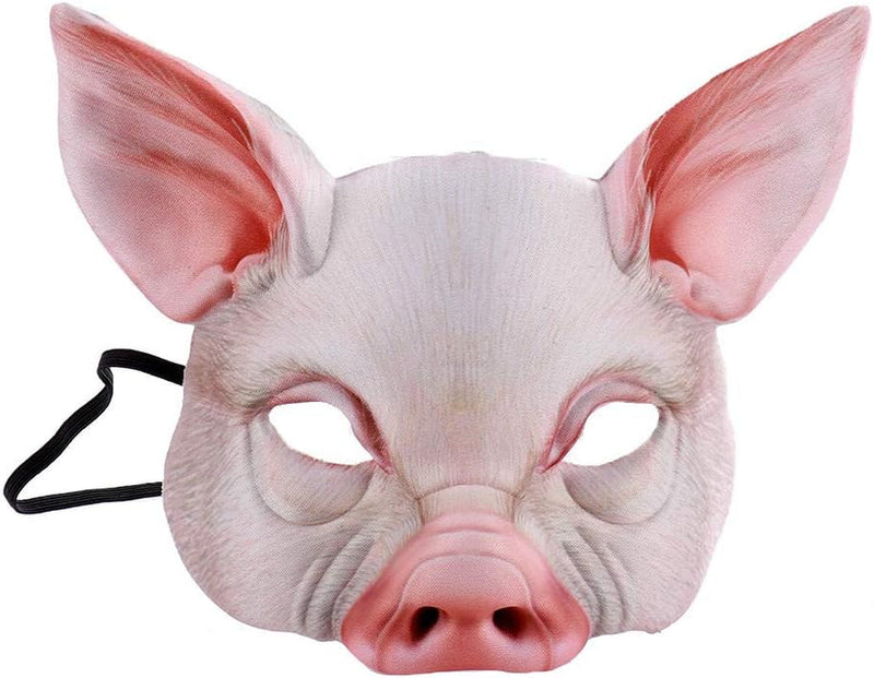 1Pcs Half Face Animal Mask Pig Mask Horror Pig Mask for Halloween Costume Party Cosplay Props