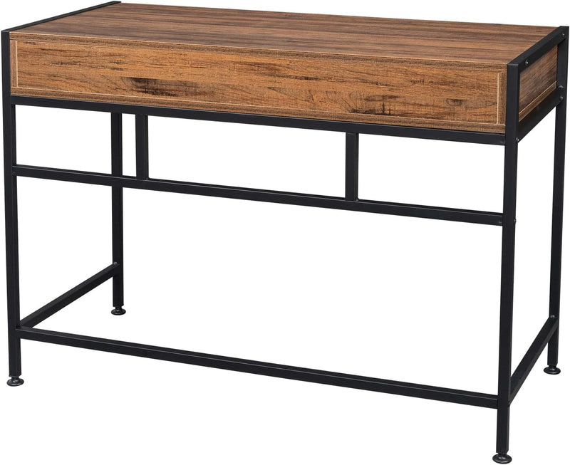 Computer Desk Office Desk with Drawers, Writing Desk, Work Desk for Home Office/Bedroom, Rustic Brown (Style 1)