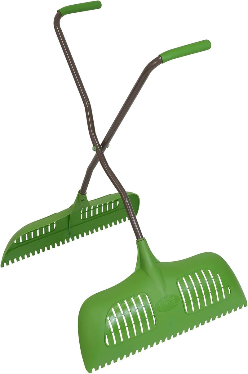 AMES Leaf Grabber Rake with Long Handle & Cushioned Grip for Leaves, Lawn Clippings, Twigs, Yard Waste