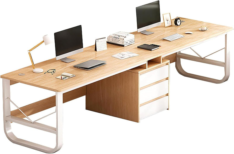 Extra Long Computer Desk,2 Person Desk with Drawers,Double Workstation Desk for Home Office,Large Wood Computer Desk Writing Table,Modern Home Office Desk 78.7 Inch