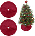 2 Pack Christmas Tree Skirt Decorations 15 Inch Mini Xmas Tree Skirt, Buffalo Plaid Tree Skirt for Family Christmas Party Holiday Decoration