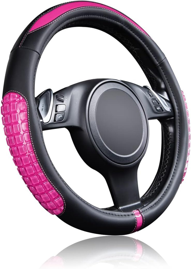 Flying Banner Car Steering Wheel Cover Soft Velvet Warm Universal Size 15 Inches SUV Truck anti Slip Odorless Summer Winter (Black, Velvet Massage)