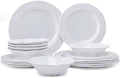 Bamboo Fiber Melamine Dinnerware Sets, Black Kitchen Plates and Bowls Sets, Unbreakable Dishes Set for 4, Eco-Friendly Lightweight 12 Piece Dinnerware Sets for Parties & Camping