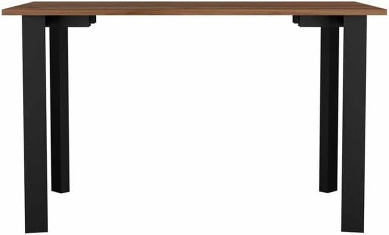 Atlin Designs Modern Wood Office Desk with Four Steel Legs in Mahogany