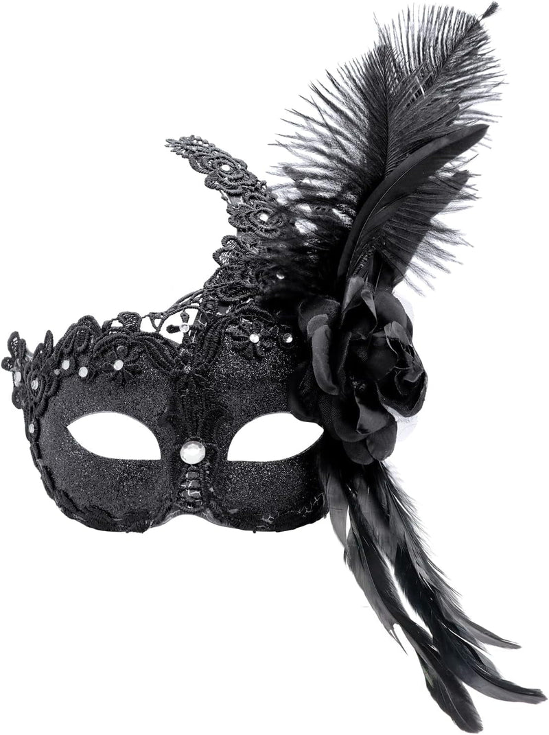 Coddsmz Women Feather Masquerade Mask Venetian Party Mask Mardi Gras Masks Princess Fancy Dress Mask Halloween Costume Mask