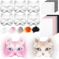 DIY Therian Mask Kit Blank Cat Mask with Felt Fabric Sheet Plush Faux Fur Eye Mesh for Therian Gear Therian Stuff