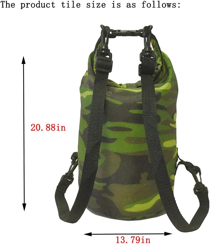 Floating Waterproof Dry Bag 20L Is Suitable for 1-2 People Roll Top Bag to Keep Equipment Dry Waterproof Dry and Wet Bag Is Suitable for Kayaking Rafting Boating Swimming Camping Hiking Beach Fishing Camouflage Bag