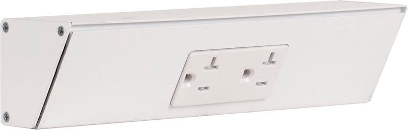 18" White TR Angle Power Strip, White Receptacles