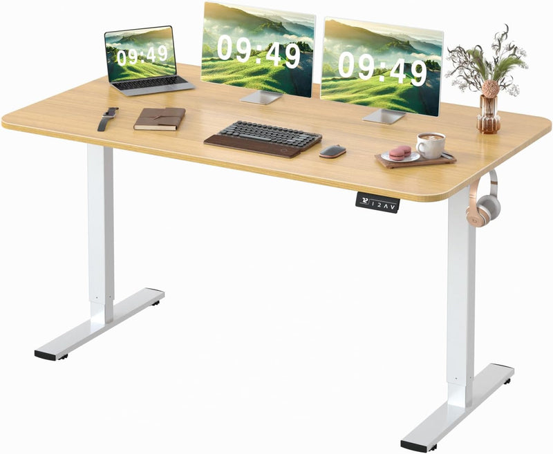 Furmax Office Standing Desk with Height Adjustable Metal Legs, Carbon