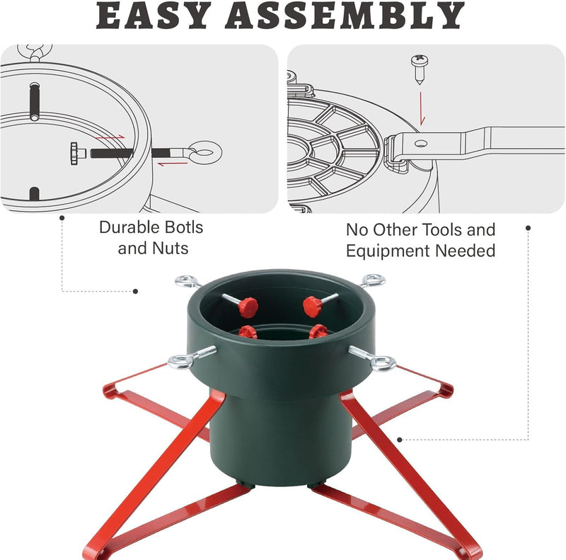 Christmas Tree Stand for Real Tree Christmas Tree Stand Base Holder up to 6FT Sleek Trees Stable for Xmas Tree Decor
