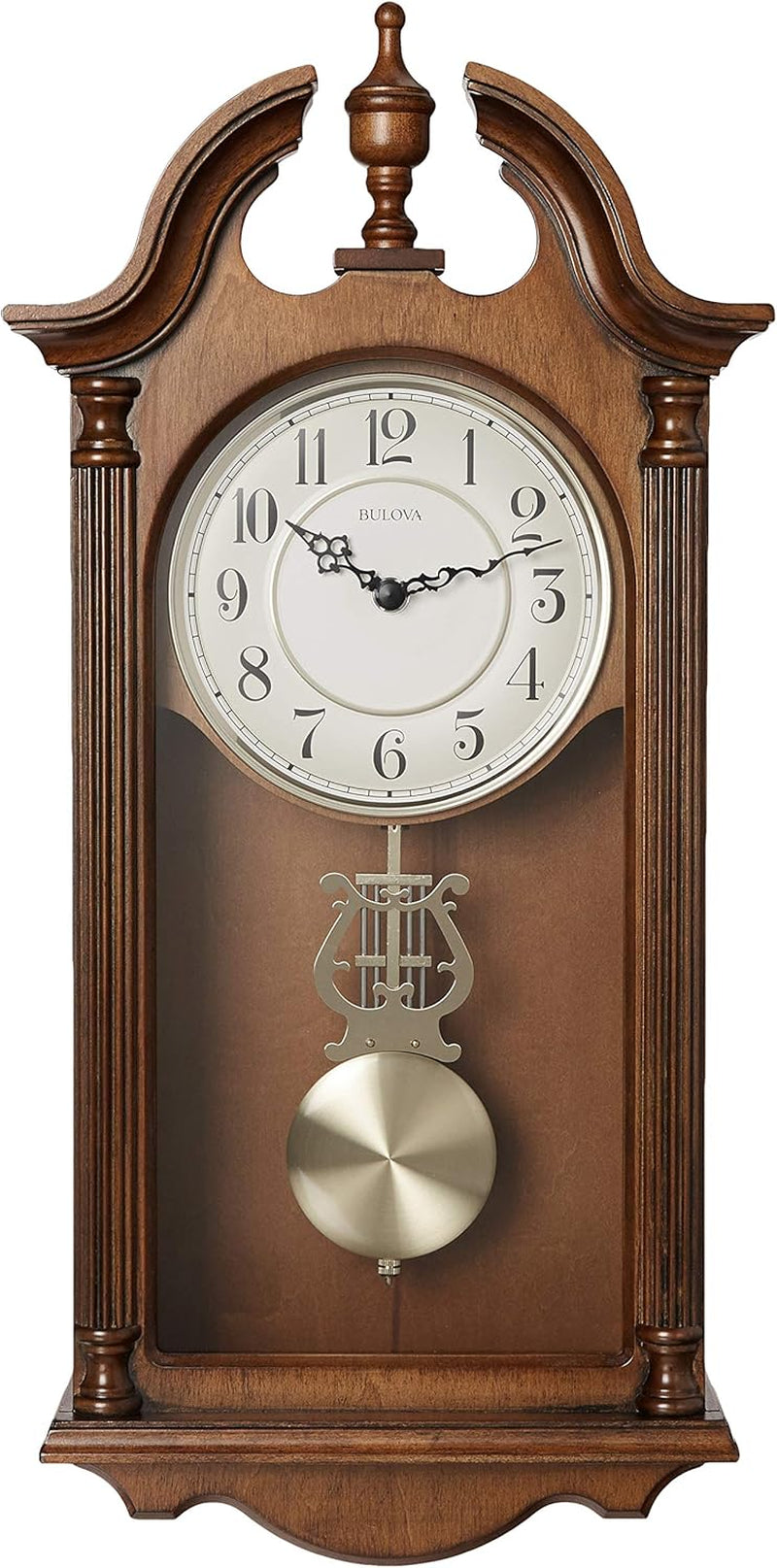 Bulova C1517 Saybrook Wall Clock, Brown Cherry