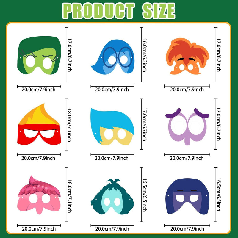 18Pcs inside Mask Birthday Party Decorations, Party Favors for Dress up Masks Photo Booth Prop Cute Character Cosplay Birthda Party Supplies