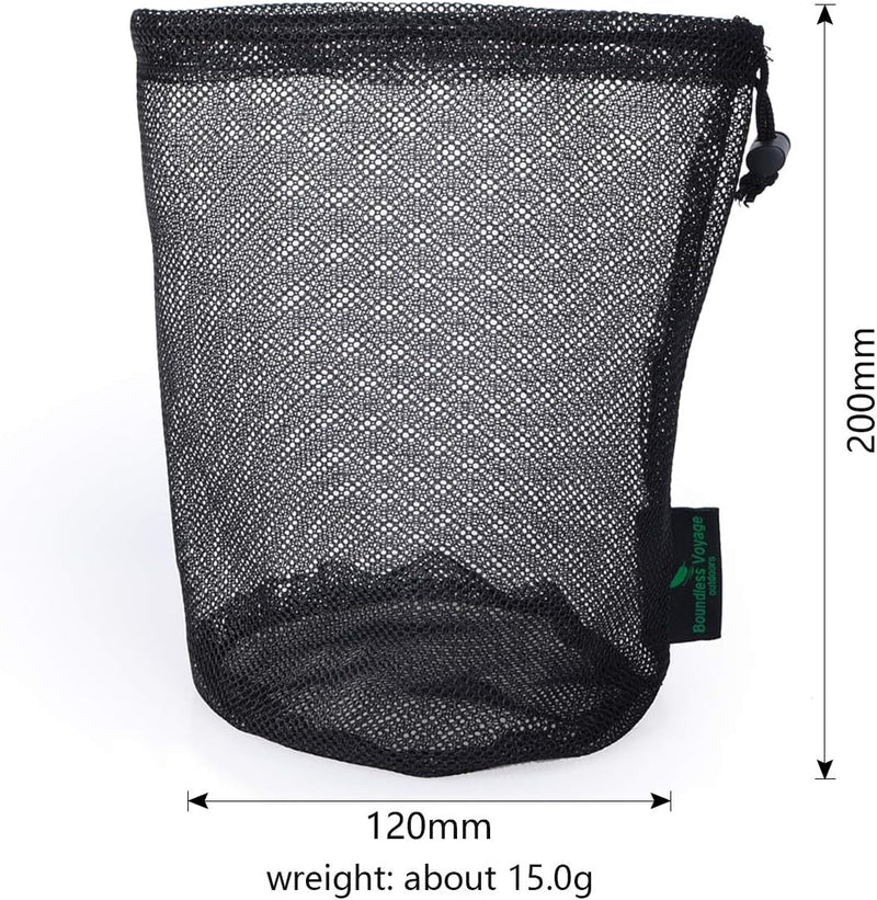 5Pcs Nylon Mesh Drawstring Bag Sports Equipment Bag Outdoor L