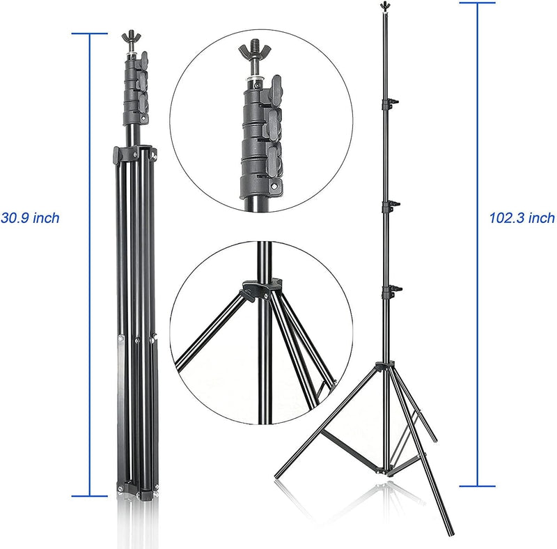 10Ft X 8.5Ft Adjustable Photography Backdrop Support System Photo Video Studio Muslin Background Stand Kit with Carry Bag