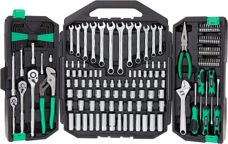 Amazon Brand - Denali 170-Piece All-Purpose Tool Kit and Socket Set, 16 X 20 X 3.5 In