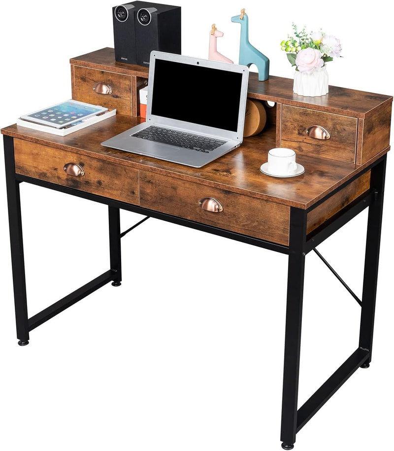 Desk Gaming Desk, Home Office Writing Desk, Computer Desk, Home Office Desk with Storage, Desk with Drawers, Home Office Desk with Storage, Office Desk 41.7 X 21.2 X 35.6 L X W H