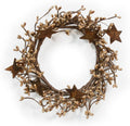 CWI Gifts Pip Twig Star Wreath Rings - Decorative Candle Rings - Candle Rings for Pillars - Farmhouse Candle Rings - Perfect Winter Wreaths for Candles - Tea Stain 4 X 8