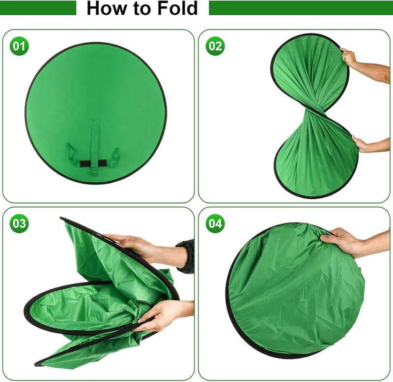 Cosmos 1 Pc Green Screen Backdrop 43 in / 110 Cm Diameter Foldable Portable Photography Background Green Screen Chroma Key Backdrop for Photography Photo Video Studio, Live Streaming, Video Meeting