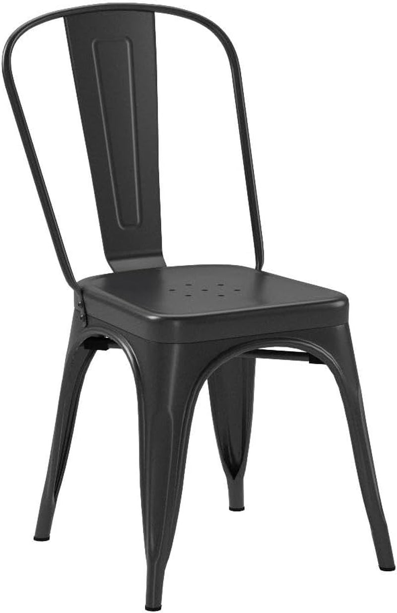 Amazon Basics 33DC01S4-BK Chair, 4 Pack, 20.1"D X 17.1"W X 33.5"H, Matte Black
