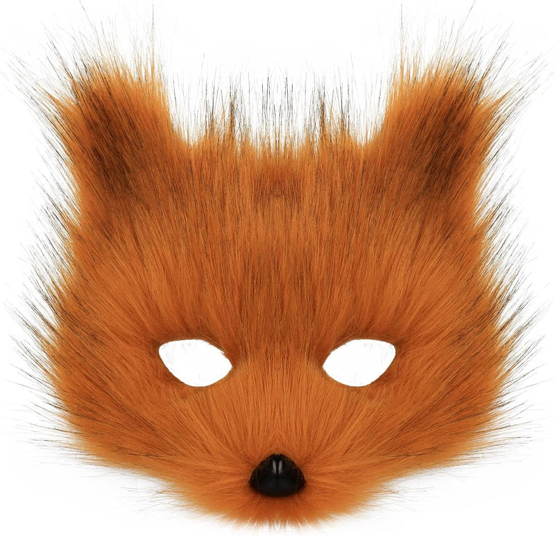 Animal Fox Wolf Mask Halloween Party Cosplay Costumes Props Plush Cat Half Face Masks Carnival Christmas Masquerade