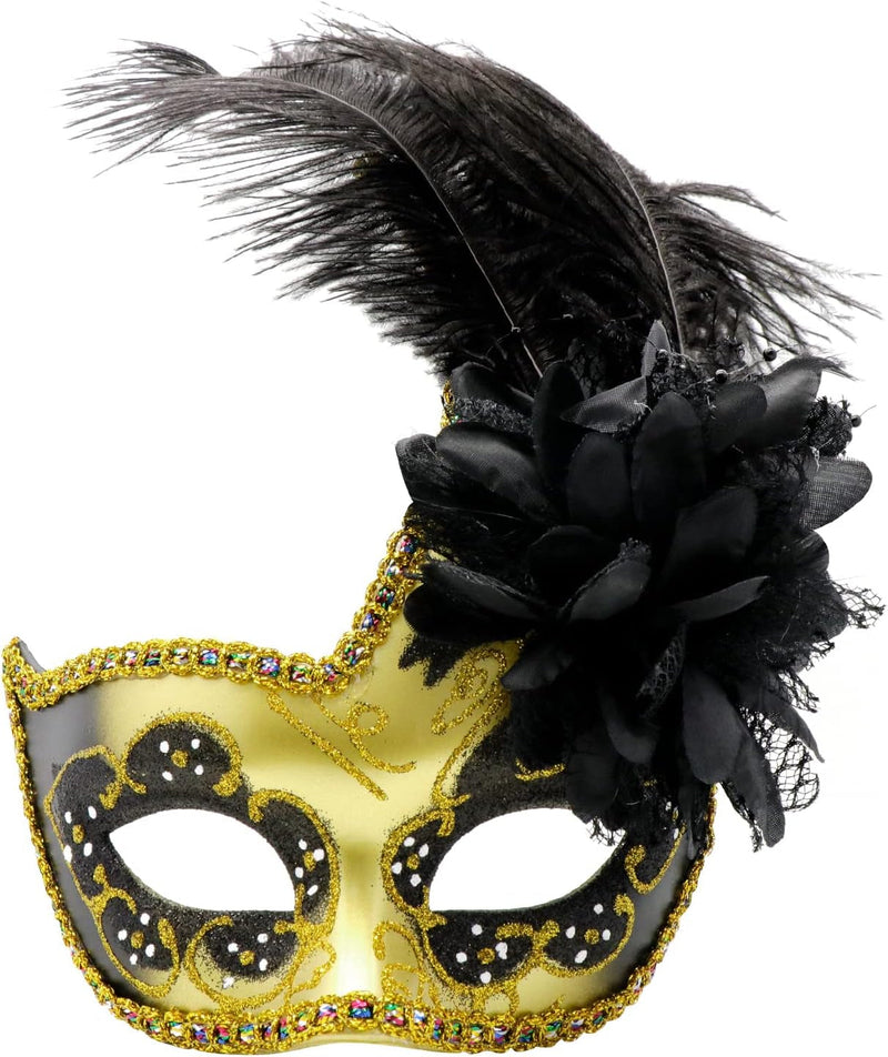 Coddsmz Women Feather Masquerade Mask Venetian Party Mask Mardi Gras Masks Princess Fancy Dress Mask Halloween Costume Mask