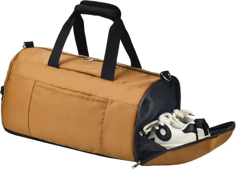 Enhanced Gym Bag with Shoe Compartment, Water-Resistant Duffle for Men & Women - Ideal for Workouts, Travel, & Sports