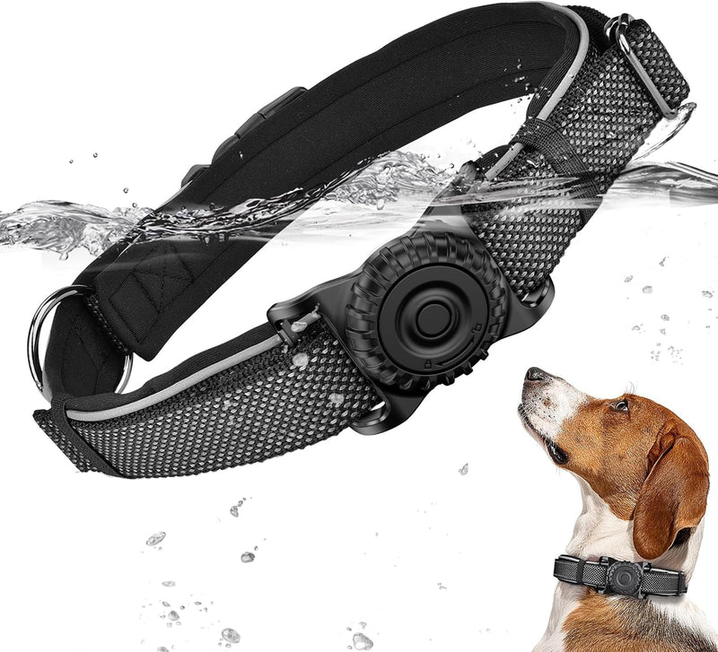 Dog Collar with Airtag Holder, Breakaway Cat Airtag Collar, Medium,Kittens, Puppies