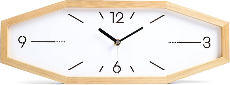 Daguys Horloge murale rétro en bois, 45,7 cm, carrée, rectangulaire, fonctionne à piles, silencieuse, sans tic-tac, pour cuisine, salon, bureau, maison, chambre à coucher (marron)