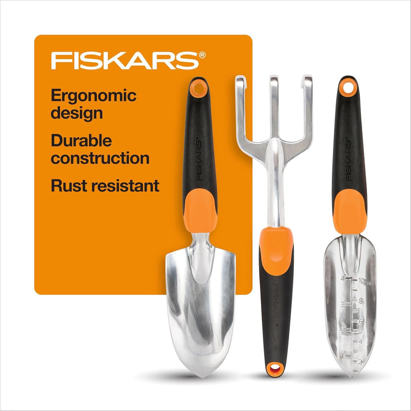 Fiskars Trowel - Heavy Duty Gardening Hand Tool with Hang Hole - for Digging and Planting - Rust Resistant Cast Aluminum - Ergonomic Handle and Comfort Grip - Gardening Tools for Yard