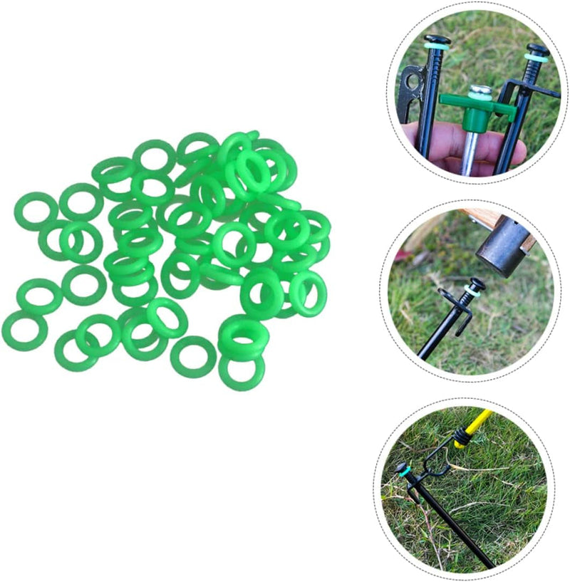 50Pcs Ground Nail Luminous Circle Camping Tent Rings Camping Accessories Tent Stake Fluorescent Ring D Ring Glow Accessories the Ring Tent Pegs Nail Ring Camping Rope Green Plastic