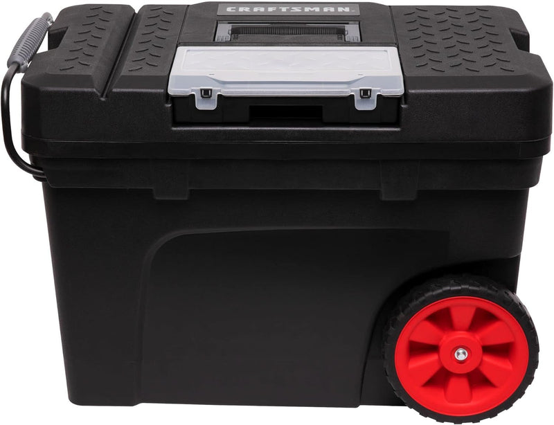 CRAFTSMAN 19-In. 3-In-1 Rolling Tool Box with Wheels, Red, Plastic, Lockable (CMST18614)