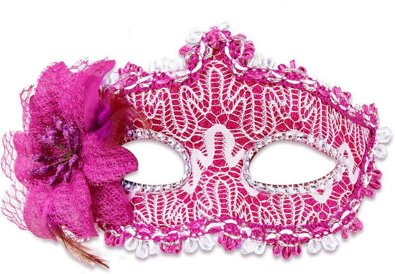 Boobeen Halloween Lace Mask, Masquerade Venetian Mask Lace Eye Mask, Half Face Masquerade Mask for Carnival Ball Dress Party