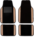 FH Group F14408BLACK Universal Fit Carpet Floor Mat (with Faux Leather for Cars, Coupes, Small SUVs), Black Vehicles & Parts > Vehicle Parts & Accessories > Motor Vehicle Parts > Motor Vehicle Seating FH Group Tan/Black  