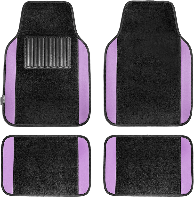 FH Group F14408BLACK Universal Fit Carpet Floor Mat (with Faux Leather for Cars, Coupes, Small SUVs), Black Vehicles & Parts > Vehicle Parts & Accessories > Motor Vehicle Parts > Motor Vehicle Seating FH Group Purple  