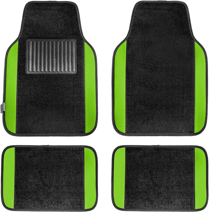 FH Group F14408BLACK Universal Fit Carpet Floor Mat (with Faux Leather for Cars, Coupes, Small SUVs), Black Vehicles & Parts > Vehicle Parts & Accessories > Motor Vehicle Parts > Motor Vehicle Seating FH Group Green  