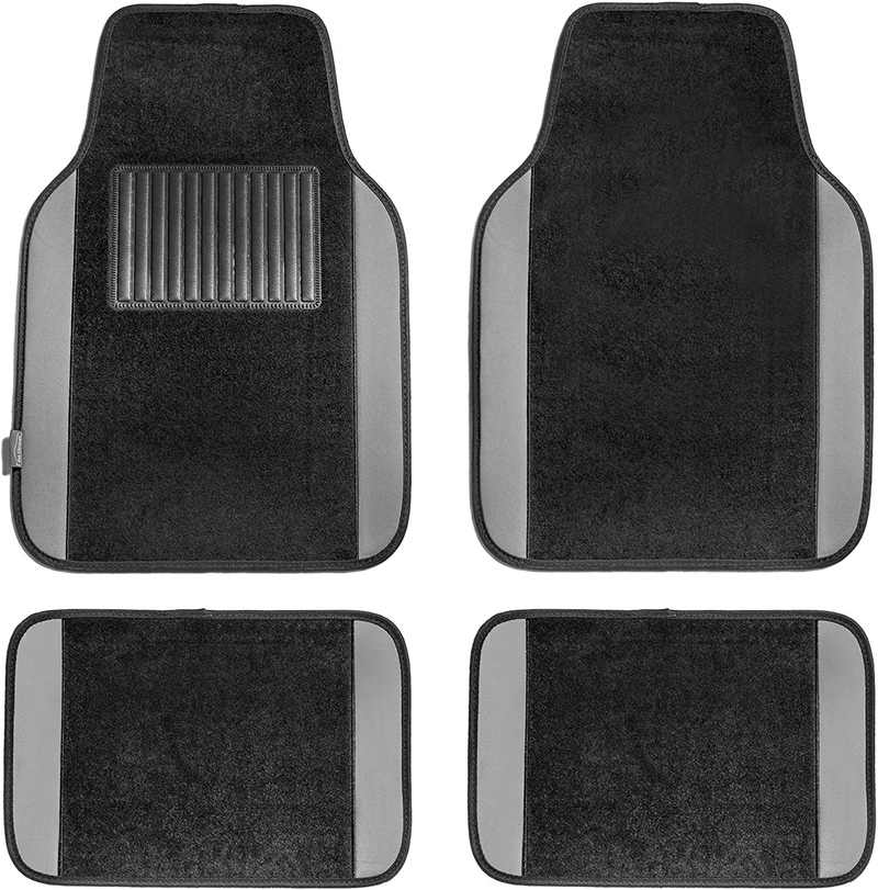 FH Group F14408BLACK Universal Fit Carpet Floor Mat (with Faux Leather for Cars, Coupes, Small SUVs), Black Vehicles & Parts > Vehicle Parts & Accessories > Motor Vehicle Parts > Motor Vehicle Seating FH Group Gray  