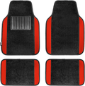 FH Group F14408BLACK Universal Fit Carpet Floor Mat (with Faux Leather for Cars, Coupes, Small SUVs), Black Vehicles & Parts > Vehicle Parts & Accessories > Motor Vehicle Parts > Motor Vehicle Seating FH Group Red  