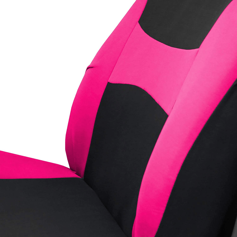 FH Group FB030PINK-COMBO Seat Cover Combo Set with Steering Wheel Cover and Seat Belt Pad (Airbag Compatible and Split Bench Pink) Vehicles & Parts > Vehicle Parts & Accessories > Motor Vehicle Parts > Motor Vehicle Seating ‎FH Group   